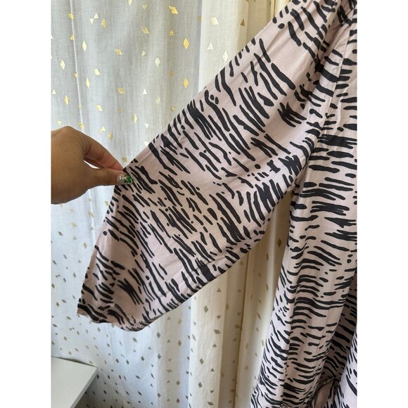 Vila Clothes Animal Print Inspired Quarter Sleeve Square Pockets Open Cardigan L - Picture 3 of 6